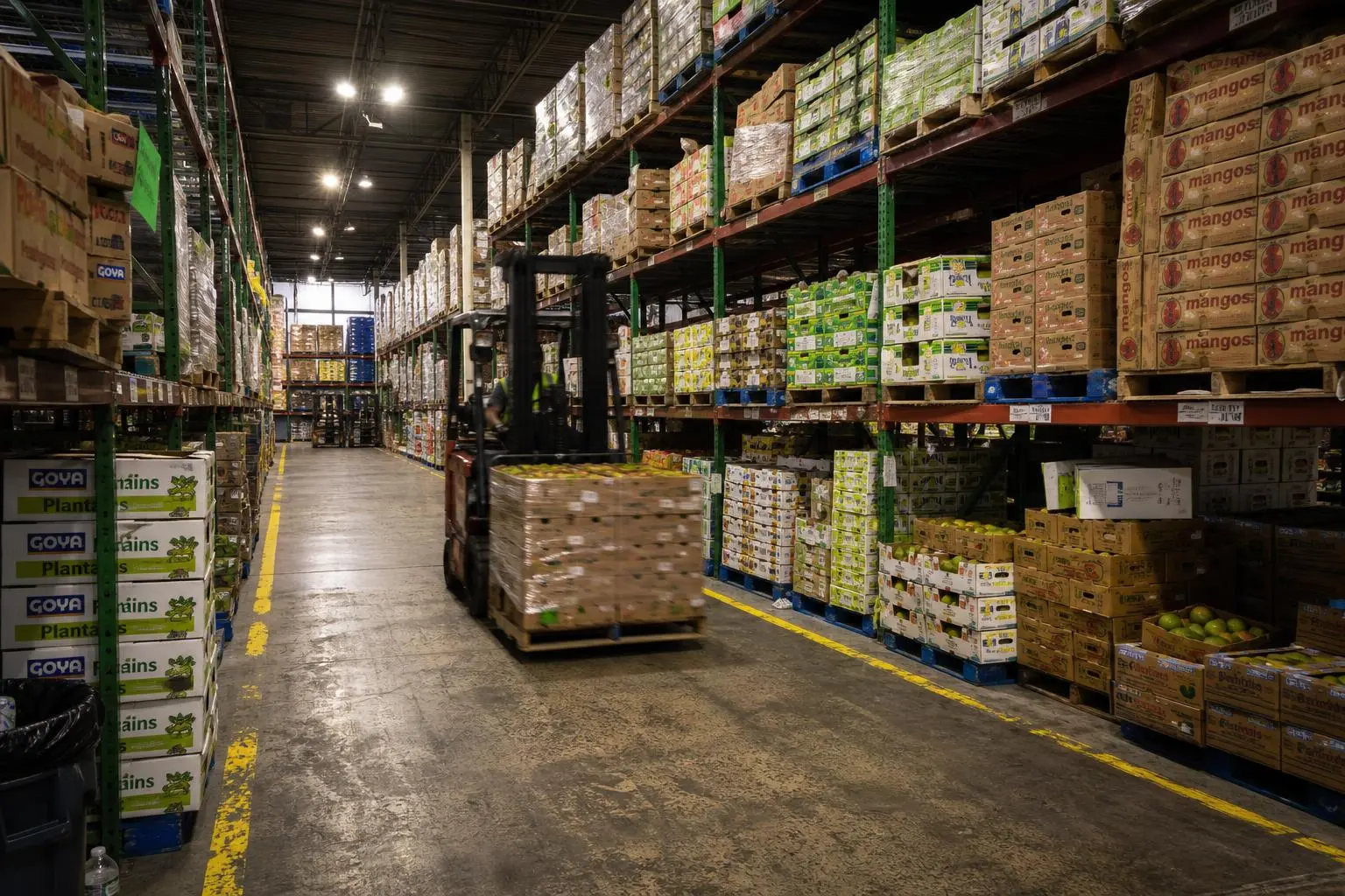 Refrigerated truck loading at Miami distribution dock